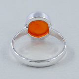 Natural Carnelian Silver Ring