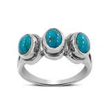 Mexican Turquoise Gemstone Silver Rings