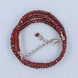 Garnet micro facet Beads Necklace