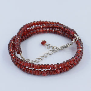 Garnet micro facet Beads Necklace