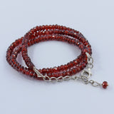 Garnet micro facet Beads Necklace