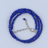 Lapis Lazuli Gemstone Beads 925 Silver Necklace