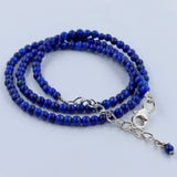 Lapis Lazuli Gemstone Beads 925 Silver Necklace