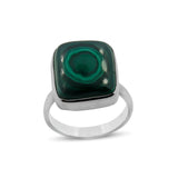 Green Malachite Sterling Silver Handmade Ring