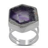 Amethyst Crystal Quartz Silver Ring