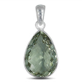 Green Amethyst Silver Pendant