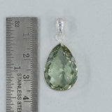 Green Amethyst Silver Pendant