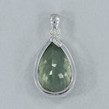 Green Amethyst Silver Pendant