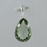 Green Amethyst Silver Pendant