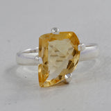 Natural Citrine Silver Ring