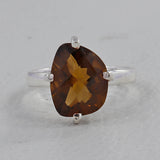 Natural Citrine Silver Ring