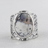 Natural Larimar Silver Ring