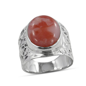 925 Silver Pink Opal Rings