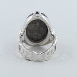 Fossil Black Coral Sterling Silver Ring