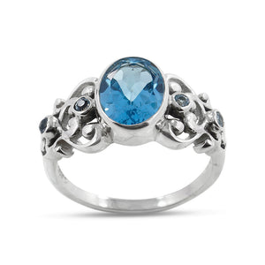Blue Topaz Silver Ring