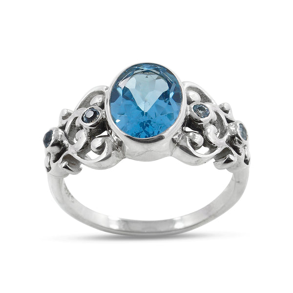 Blue Topaz Silver Ring