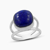 Natural Black Onyx Cab Silver Rings