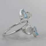 Larimar & Blue Topaz Silver Ring