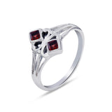 Natural Garnet Silver Ring