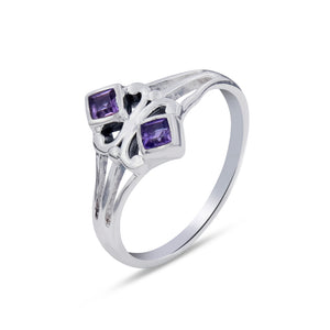 Natural Amethyst Silver Ring