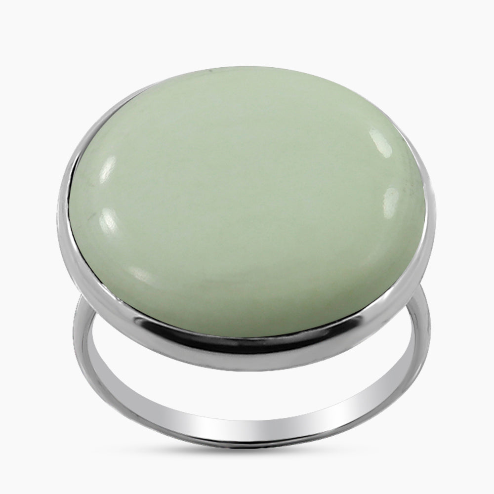 Lemon Chrysoprase Silver Rings