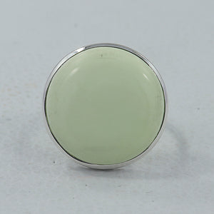 Lemon Chrysoprase Silver Ring