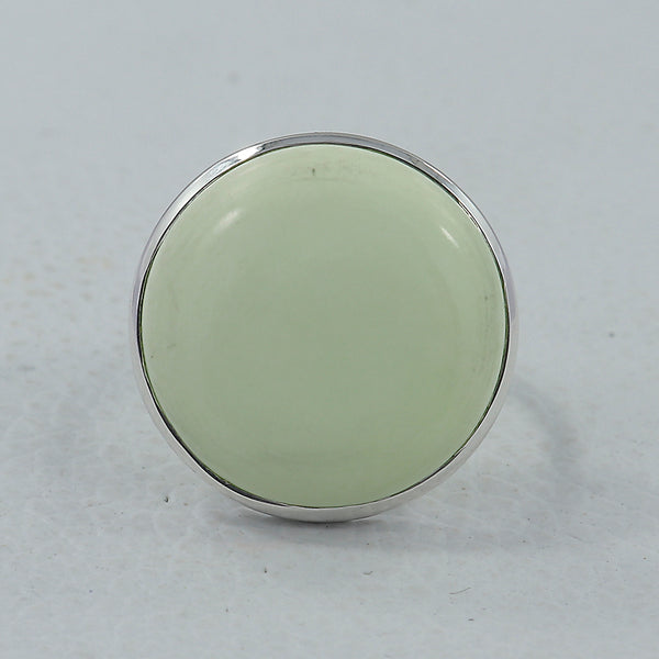 Lemon Chrysoprase Silver Ring