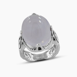 Fossil Black Coral Silver Rings