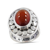 Hessonite Silver Ring