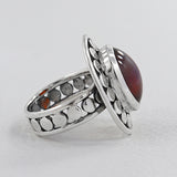 Hessonite Silver Ring