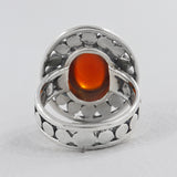 Hessonite Silver Ring