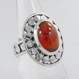 Hessonite Silver Ring