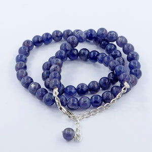 Natural Iolite Gemstone Beads Necklace