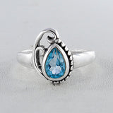 Natural London Blue Topaz Silver Ring