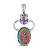 Titanium Druzy 925 Silver Pendant