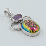 Titanium Druzy 925 Silver Pendant