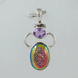 Titanium Druzy 925 Silver Pendant