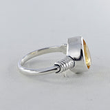 Natural Citrine Gemstone Silver Ring