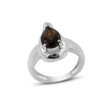 Smoky Quartz Gemstone Silver Ring