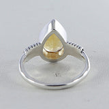 Natural Citrine Gemstone Silver Ring