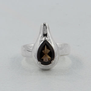 Smoky Quartz Gemstone Silver Rings