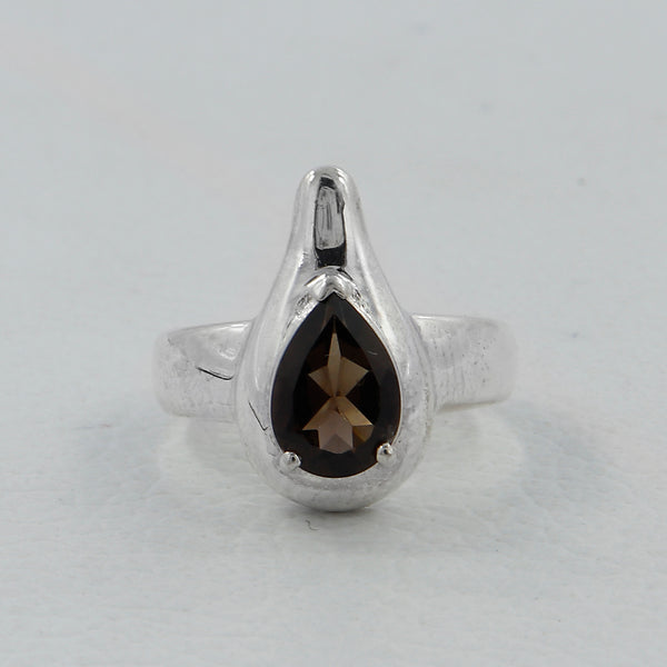 Smoky Quartz Gemstone Silver Rings