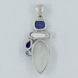 Rainbow Moonstone Silver Pendant