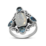 Labradorite Flashy Stone Designer Ring