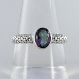 Natural Mystic Quartz Silver Ring