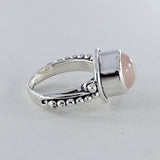 Natural Rainbow Moonstone Silver Ring