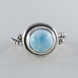 Natural Rainbow Moonstone Silver Ring