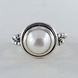 Natural Rainbow Moonstone Silver Ring