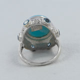 Larimar, Blue Topaz Sterling Silver Ring