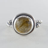 Natural Rainbow Moonstone Silver Ring